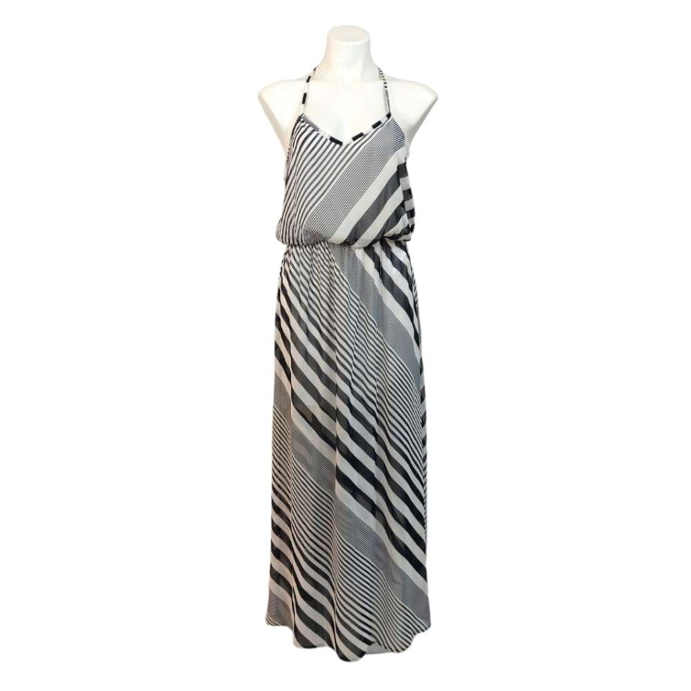 Arden B Striped Halter Maxi Dress Women's Sz Small Summer Casual - Picture 3 of 7